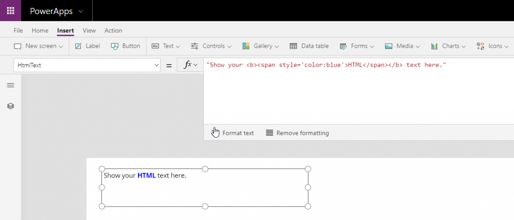 Inline style in HTML control